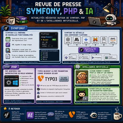 Symfony, PHP et IA au 3 juillet 2026